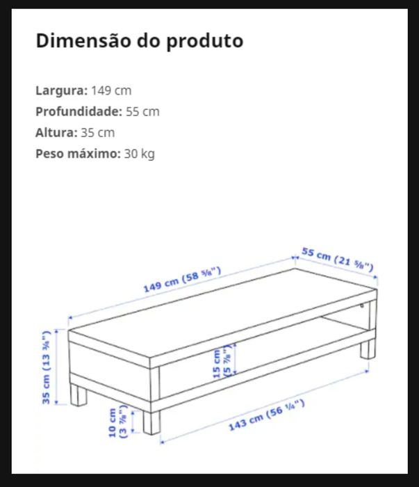 Móvel tv IKEA, modelo LACK [Preto]