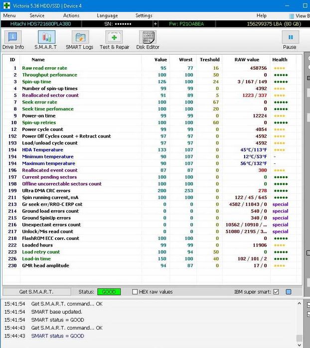 Продам диск SATA HDD HITACHI 80 GB