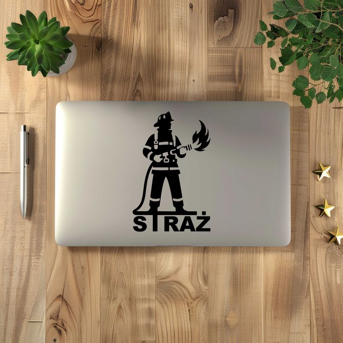 Naklejka STRAŻ POŻARNA - 14x9cm - na telefon, laptop, samochód