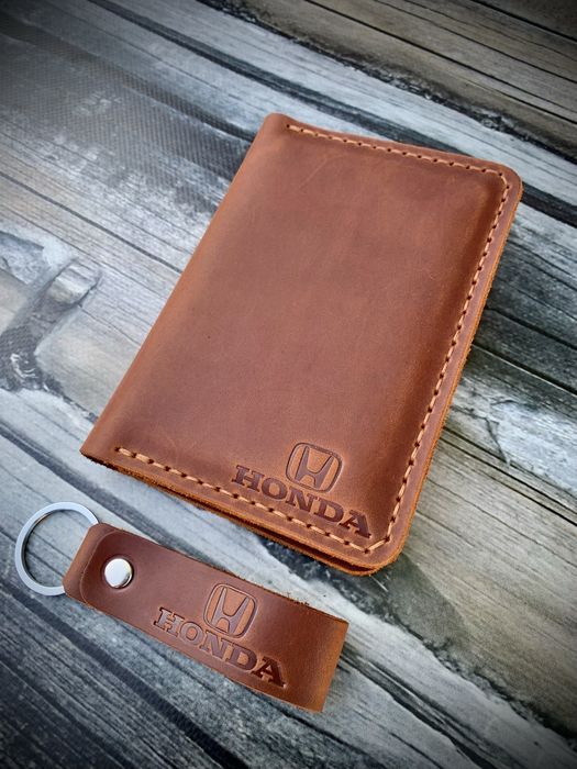 Обкладинка для паспорту,докхолдер Honda,органайзер,портмоне,брелок.