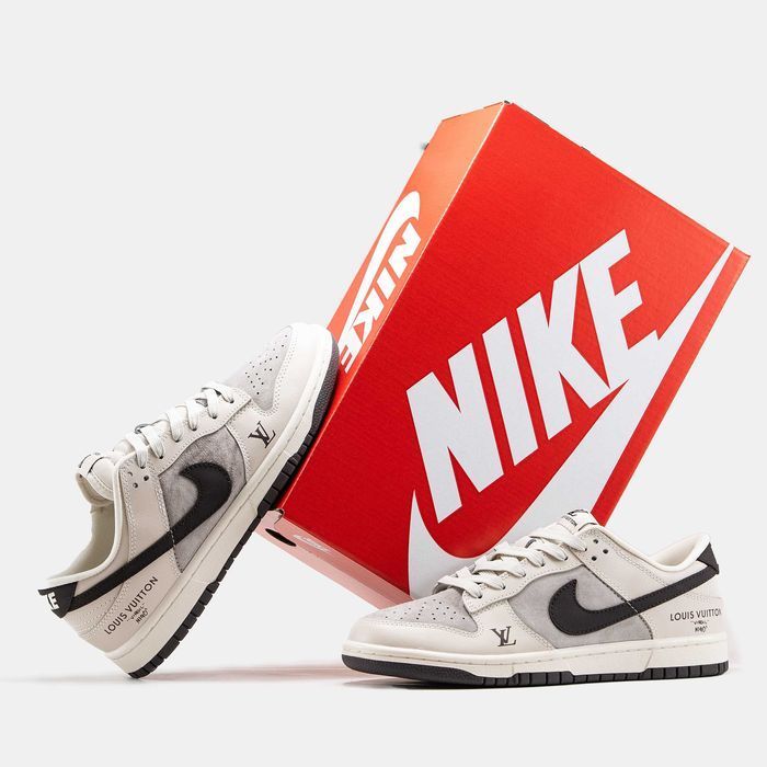 Кожаные кроссовки Nike SB Dunk Low Louis Vuitton найк данк луи виттон