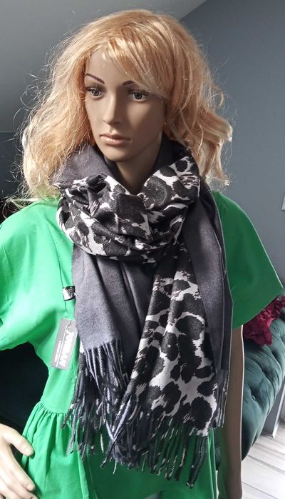 Szalik Dwustronny Duży Ciepły. Damski.