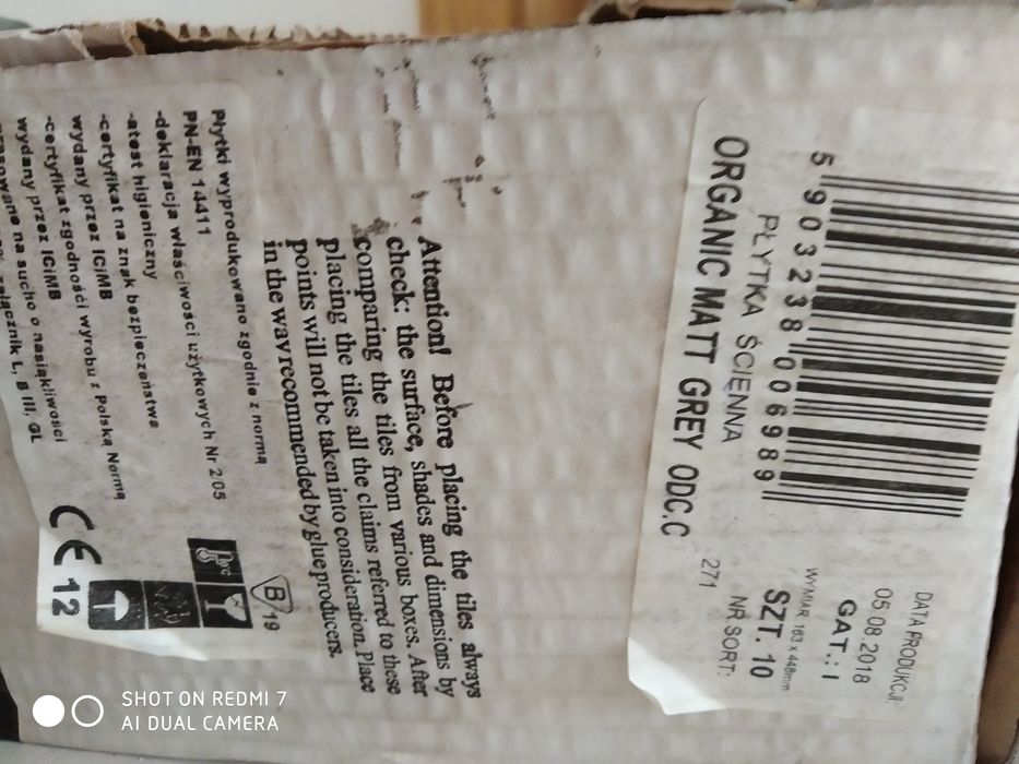 Płytki Tubądzin Organic Mat Grey gładkie! 90 zł metr.