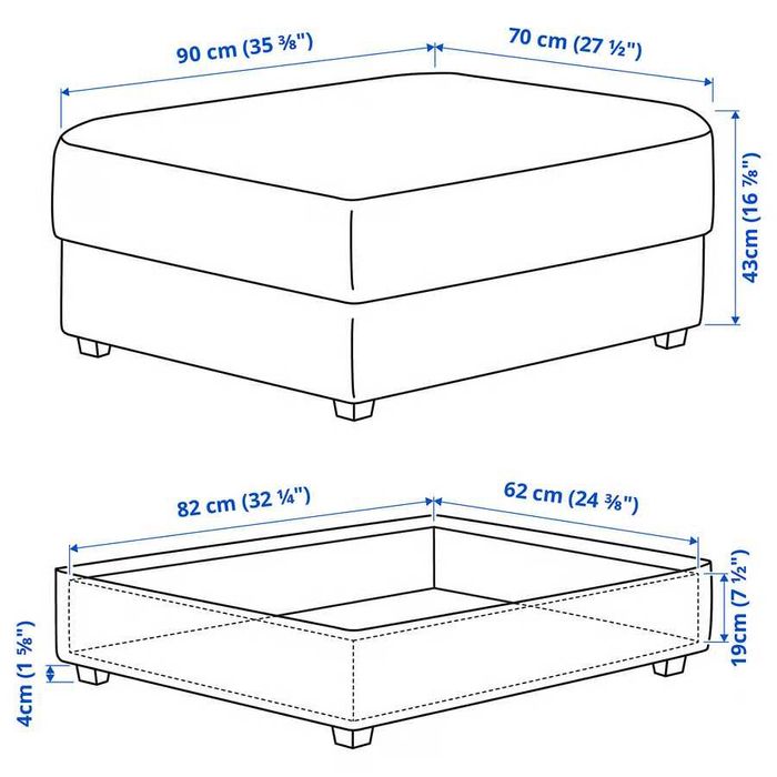 Ikea Sofa/cama Kivik com Repousa-pés
