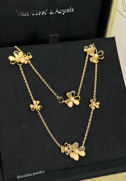 Кольє VanCleef Оригінал  Frivole necklace, 9 flowers Жовте золото