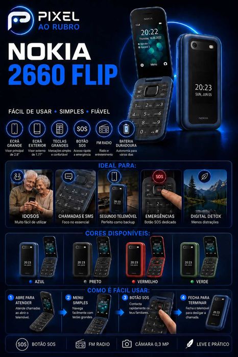 Nokia 2660 Flip Novo – Preço Especial para Quantidades