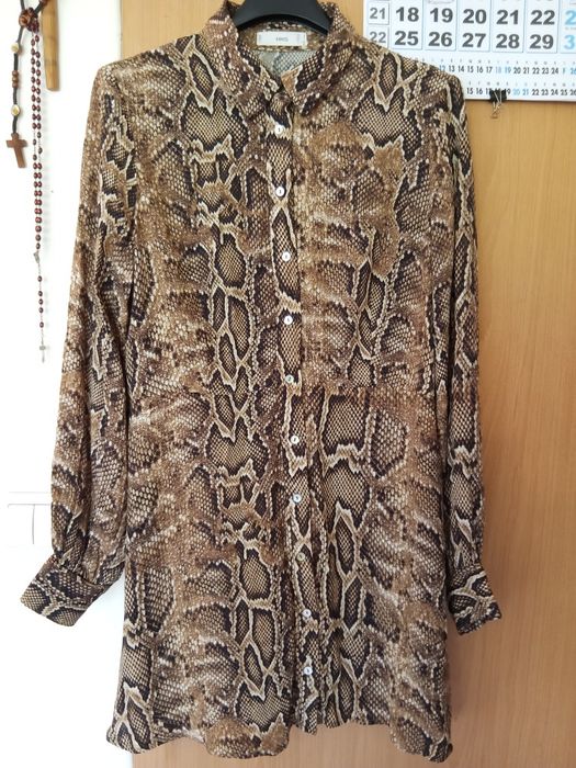 Túnica MANGO estampada padrão animal tamanho M