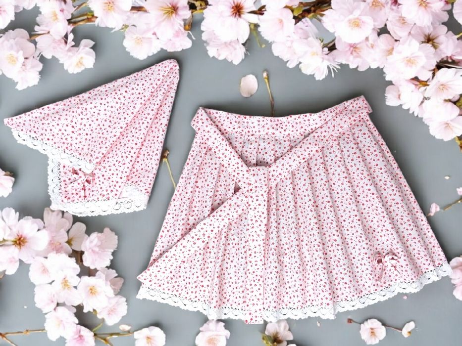 FOLK Fartuszki i chustki dziecięce - komplet -  kolory do wyboru