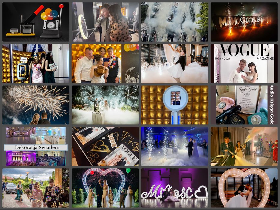 Fotobudka,Ciężki Dym,Fotomagnesy,CO2 GUN, Fotobox Vogue,Wiatraki