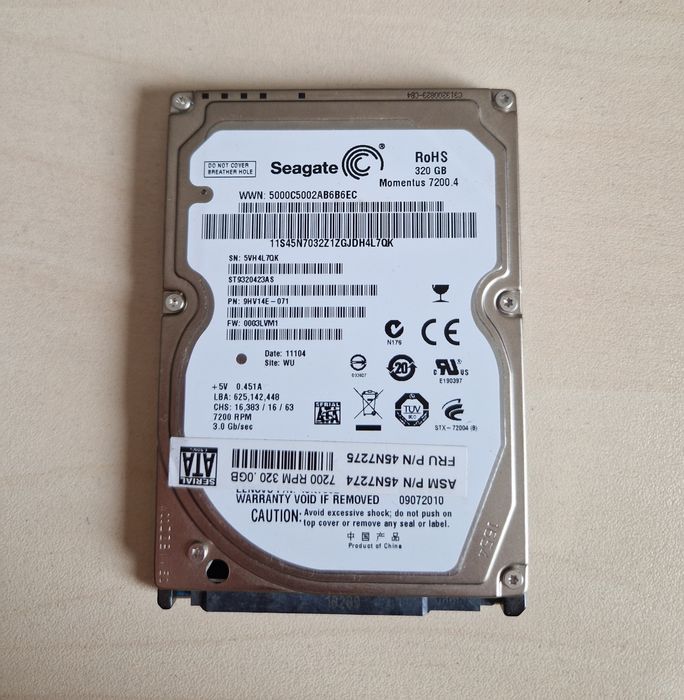 Жорсткий Диск 320ГБ 2.5" Ноутбучний Вінчестер 320GB HDD
