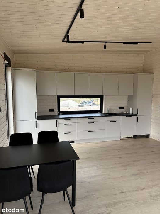 Nowoczesny dom 65m2 działka 1000m nad jeziorem przy lesie, kominek