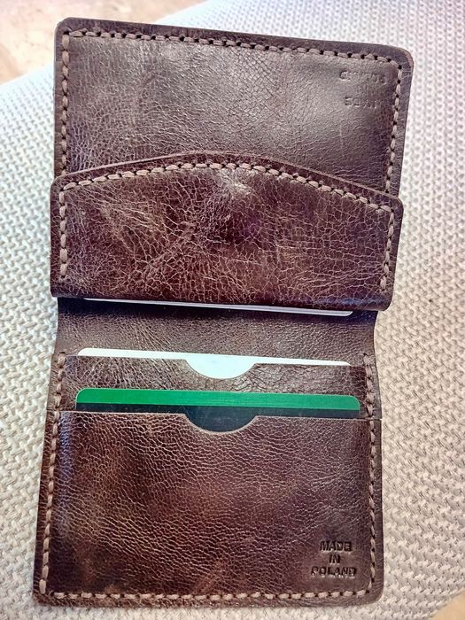 Portfel ręcznie szyty handmade ze skóry naturalnej