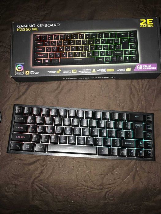 Клавіатура бездротова 2E Gaming KG360 RGB 68key (2E-KG360UBK)
