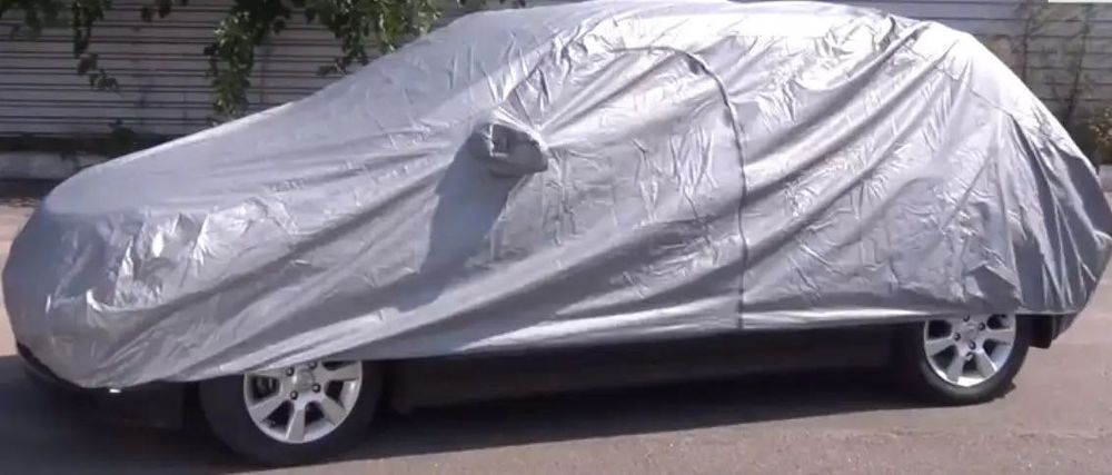 Тент з підкладкою PEVA+PP Cotton на авто накидка СЕДАНИ L водонепроникний чехол кармани / молнія /котонова основа