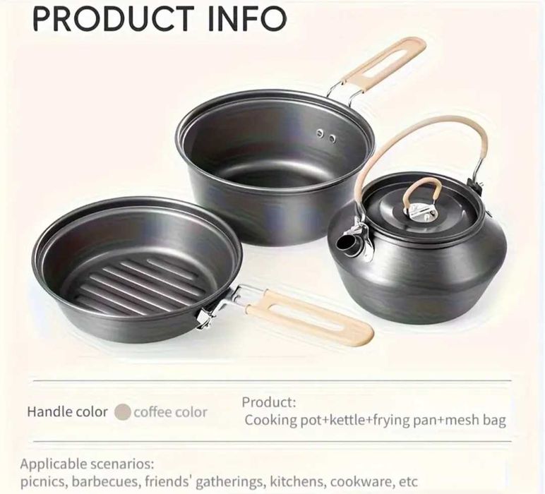 Котелок казанок походной и приборы. Набір посуду тактичний похідний.