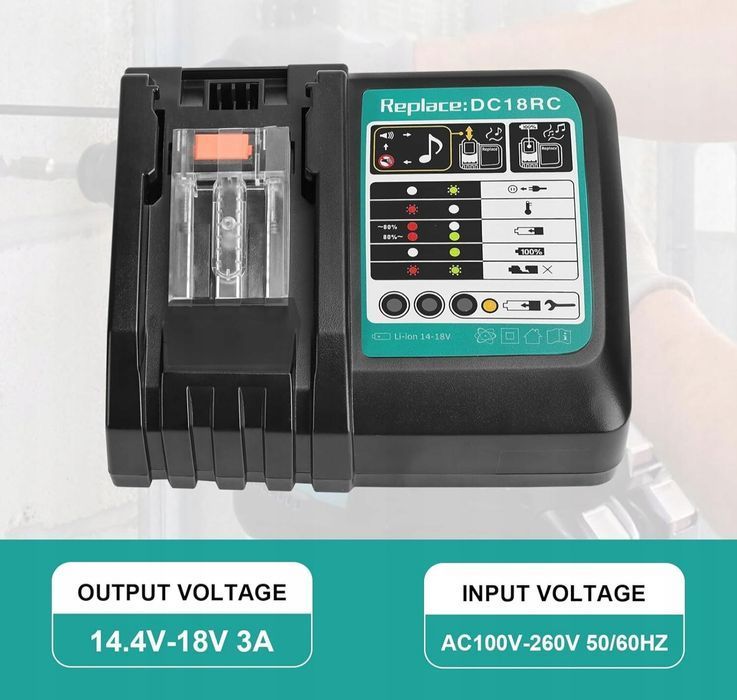 Ładowarka do baterii 14,4V - 18V - BL1415, BL1830, BL1890 DC18RC 3A