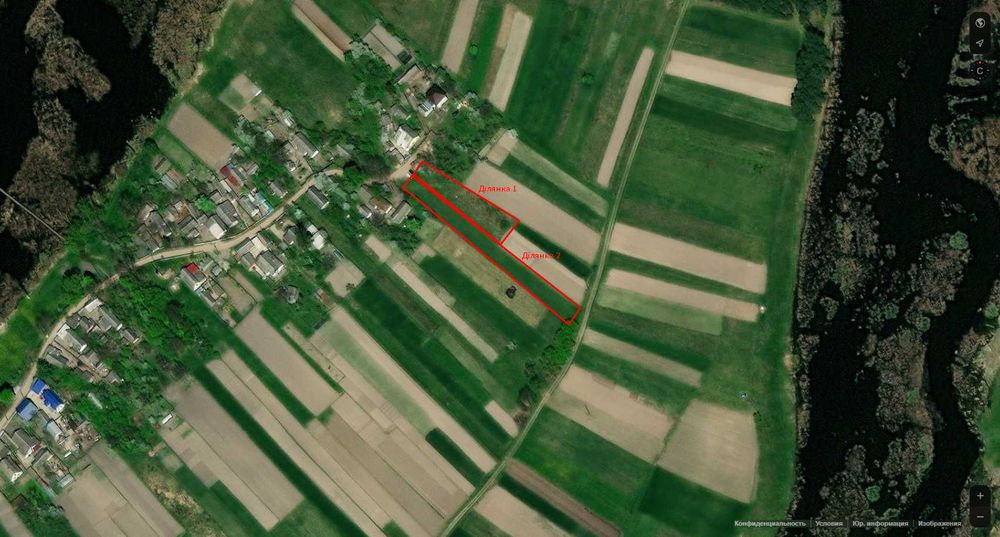 Дві земельні ділянки поруч в с. Пески (Піски) Житомирський район