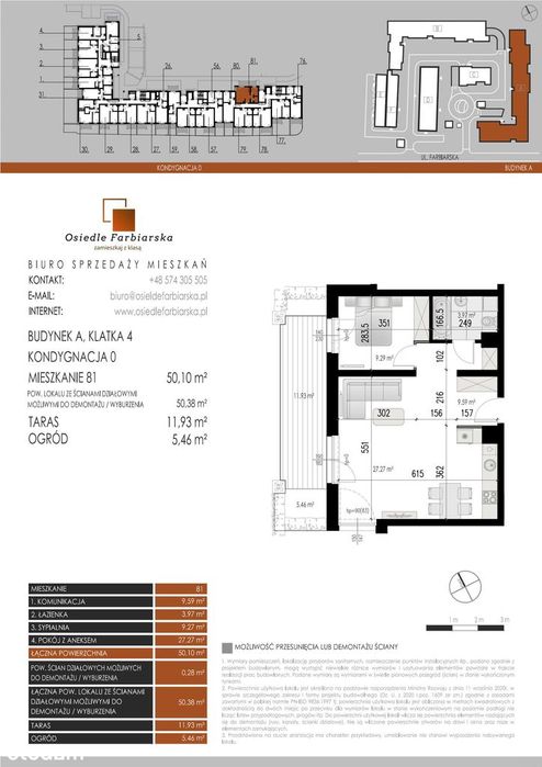 2-pokojowe mieszkanie 50m2 + ogródek Bezpośrednio