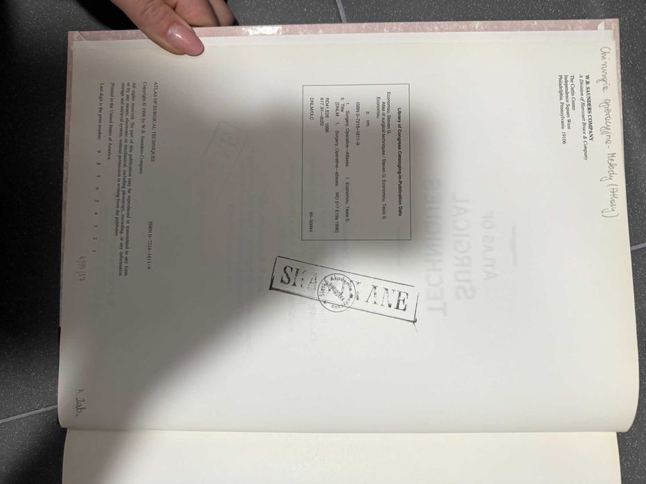 Atlas of Surgical Techniques, 1996 rok