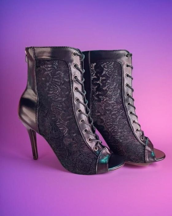 Туфли для танцев Хай хилс Maison Éclat , двойная сеточка , змейка