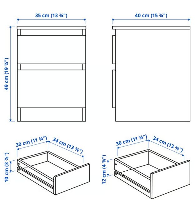 2 Mesas  de cabeceira Branca IKEA