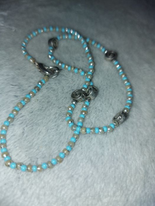 Choker z naturalnych turkusów 36-37 cm