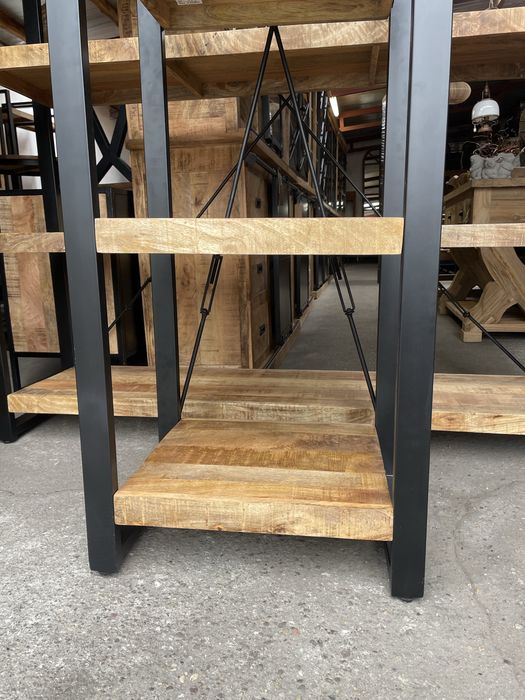 Regał/styl industrialny/drewno egzotyczne /mango/