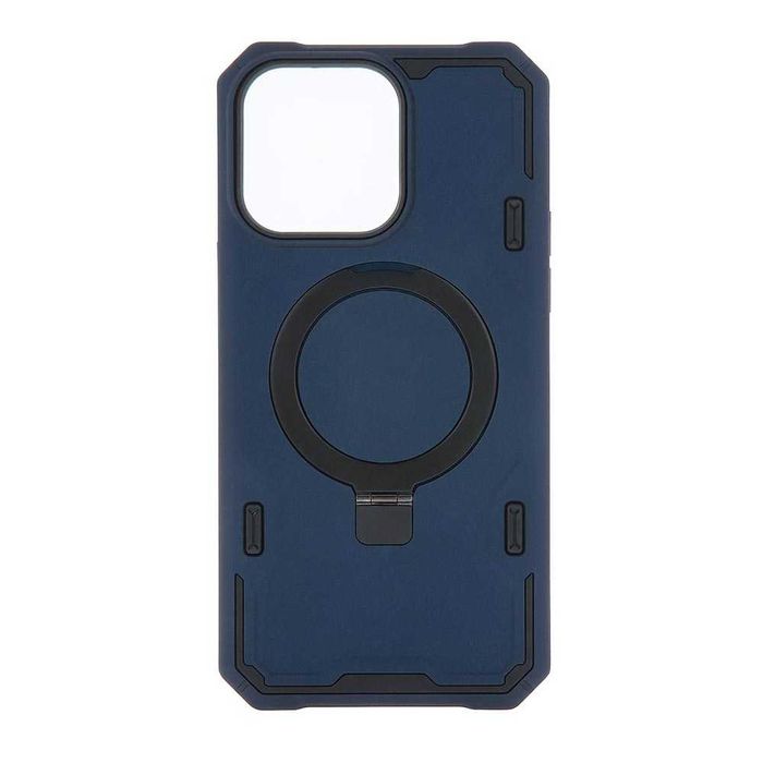 Plecki Etui Pancerne Defender Mag Ring do Apple Iphone 15 granatowe