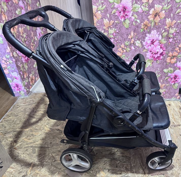 Коляска CARRELLO Connect CRL-5502/1 Serious Black для двійні