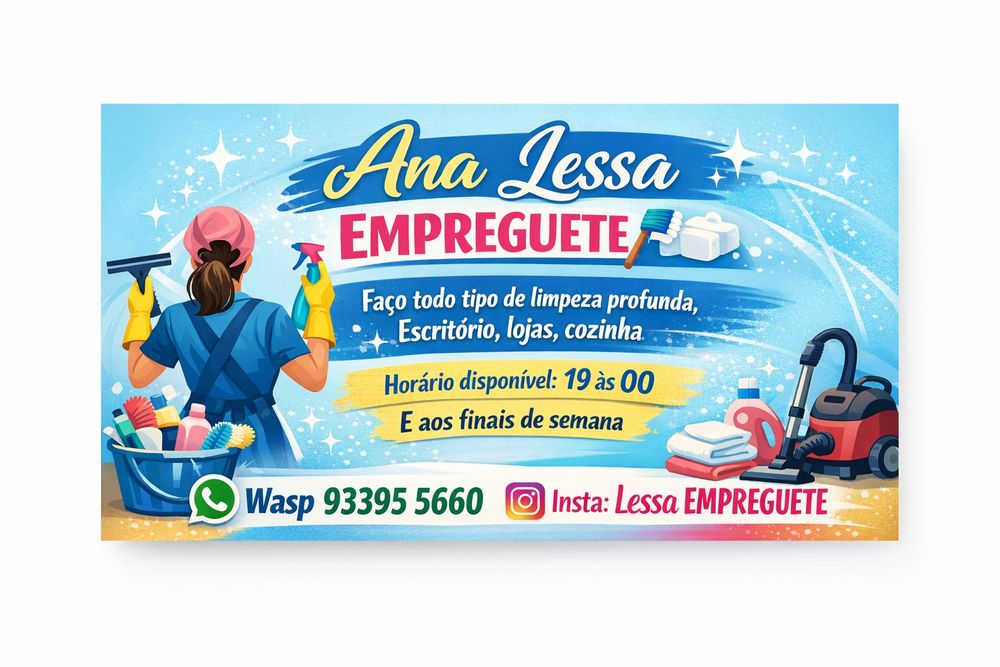 Faço serviço de limpeza na zona de Lisboa