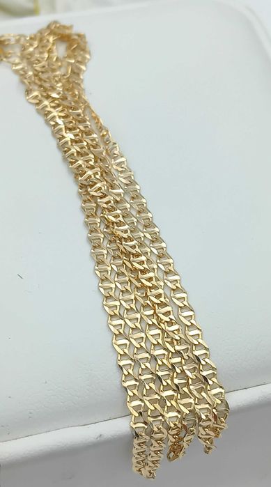 Złoty łańcuszek 55 cm splot Gucci - Marina Diamentowany próba 585 NOWY/ Fajne Okazje