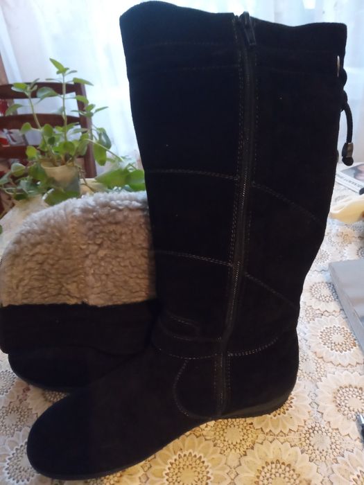 Сапоги замшевые и кожаные