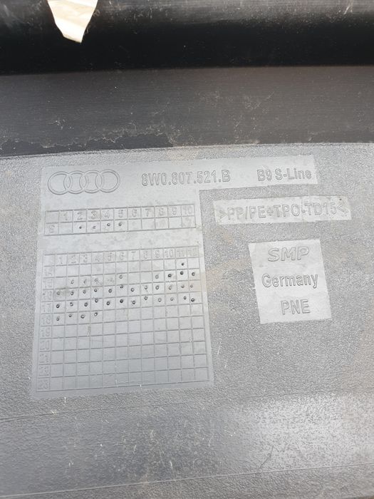 Диффузор, накладка, спойлер заднего бампера ауди а4 Б9 s-line