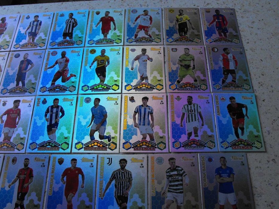 Karty topps Match Attax 2023/24, komplet kart topps HERITAGE.