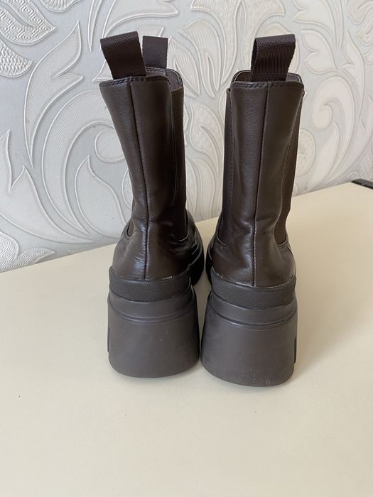 Черевики осінні челсі коричневі шкіряні кожаные ботинки осенние