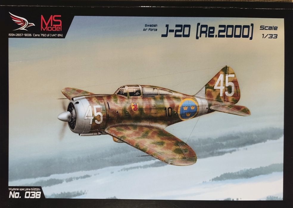 Model kartonowy j20 Reggiane 2000 skala 1:33