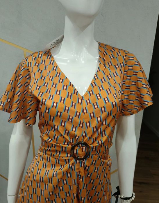 Nowa musztardowa sukienka S