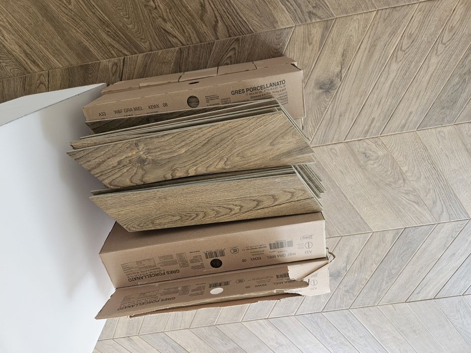 gres chevron granded miele mat 11x54 marazzi poland