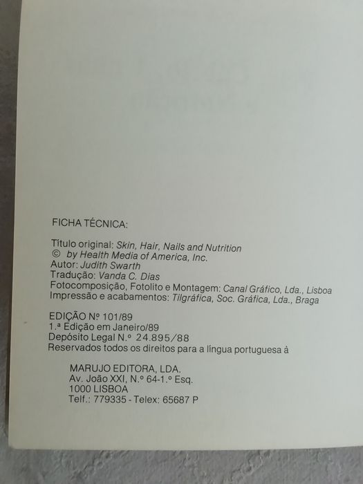 Pele, cabelo, unhas e nutrição de Judith Swarth