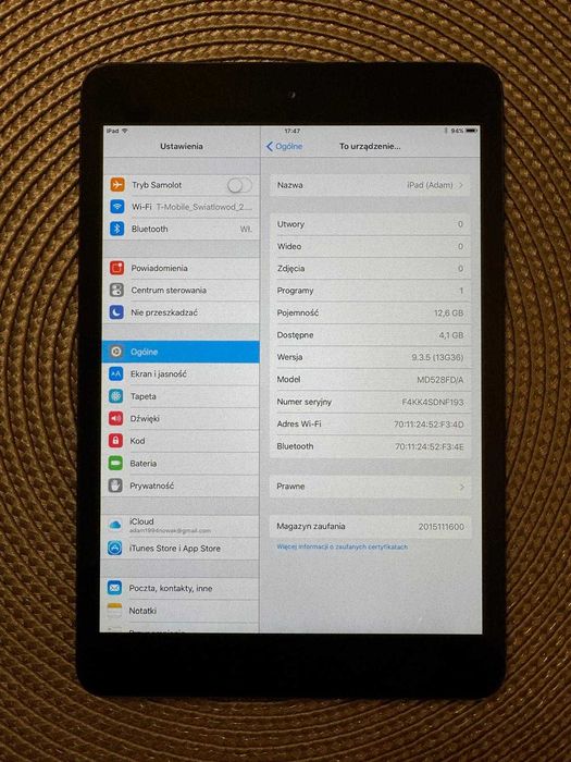 iPad mini 1 Wi-Fi Black A1432 16 GB