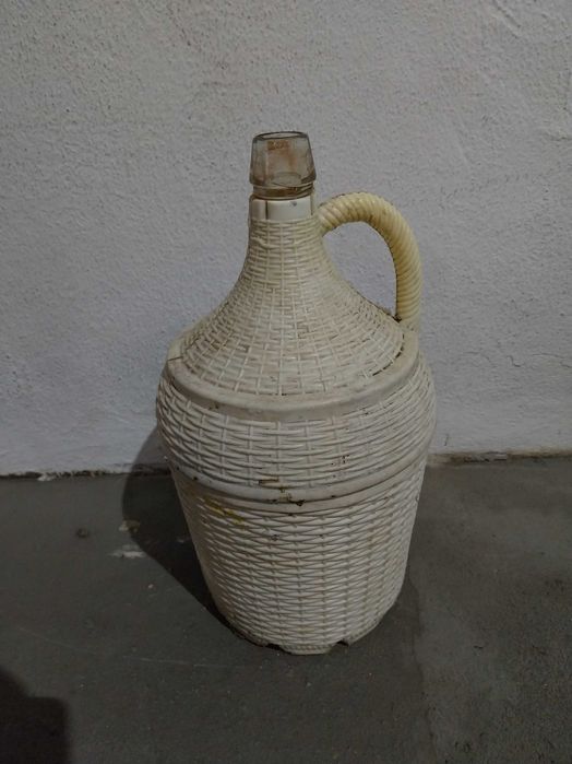 Garrafões de vidro de 5 litros empalhados - lote de 10