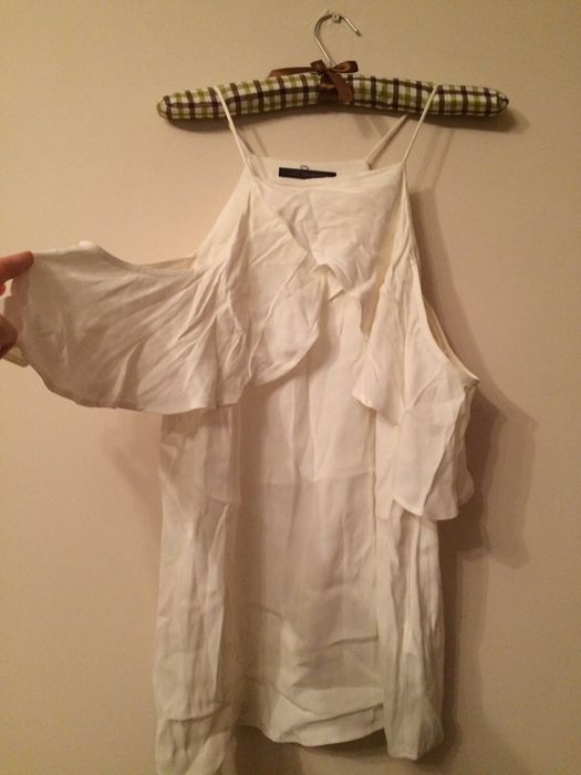 Белая блузка топ открытые плечи marks&spencer