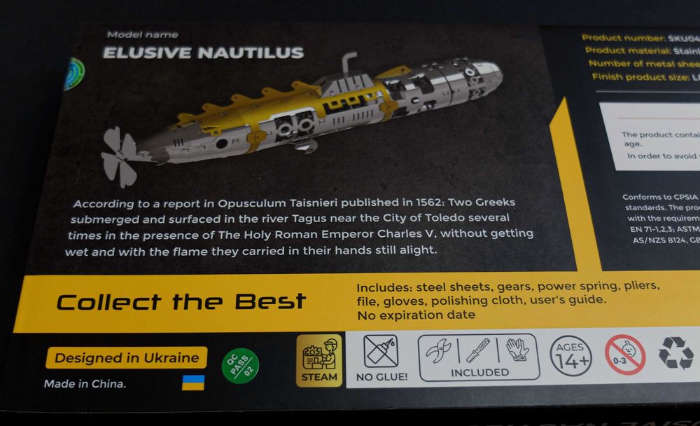 Maqueta Metal Time Elusive Nautilus - quase nova