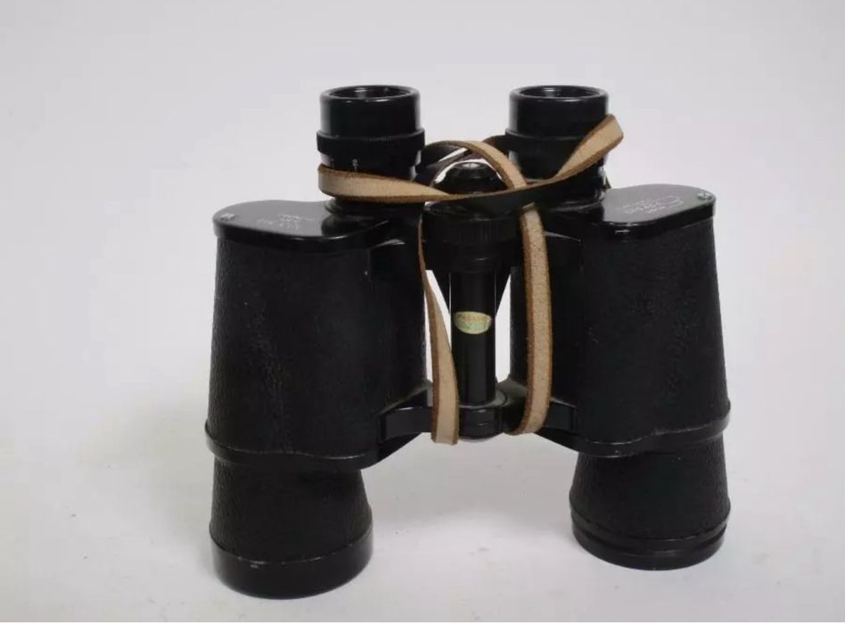 Binóculos antigos com bolsa