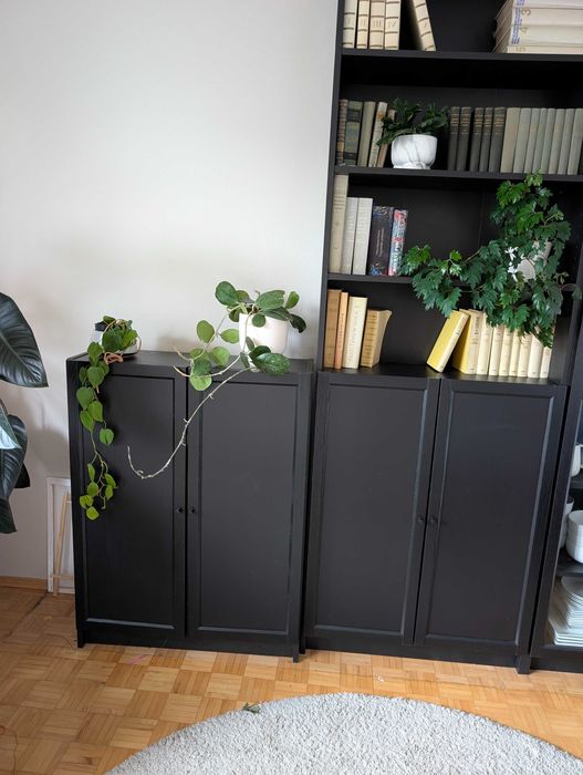 Niski regał szafka IKEA BILLY / OXBERG 80x106 czarny dąb komoda Tarnów