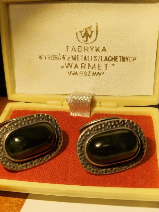 Srebrne spinki do koszuli Warmet