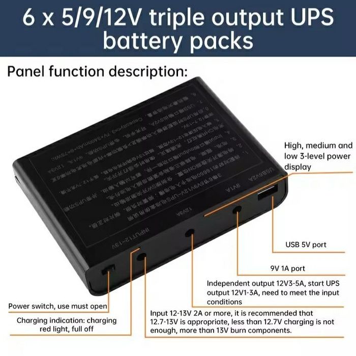 ДБЖ UPS Безперебійник 5V 9V 12V для роутера