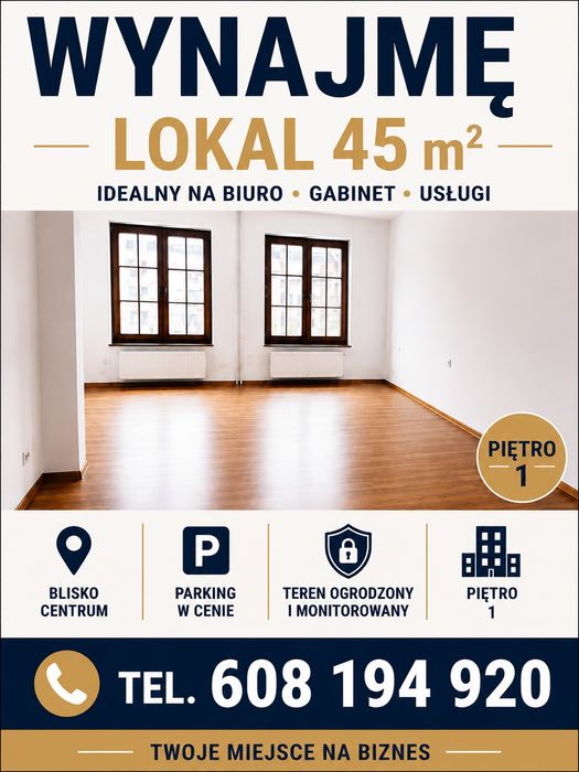 Lokal usługowy po remoncie -  45 m/2  centrum Gorlic parking,obok prokuratury