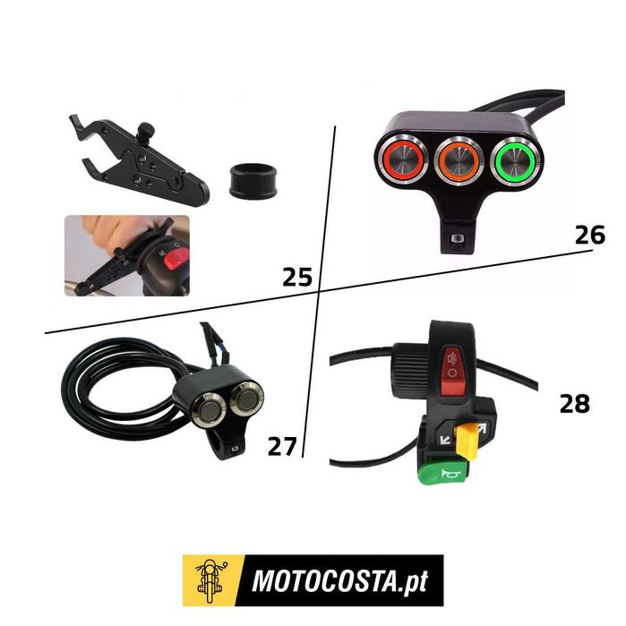 Botões e Interruptores Moto - Comutadores, Cruise Control - MOTOCOSTA