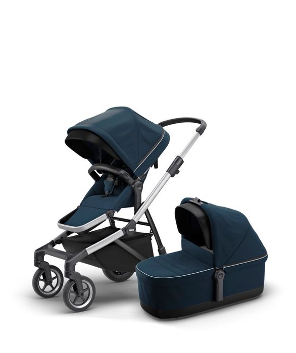 Дитяча коляска Thule Sleek Aluminum/Navy Blue